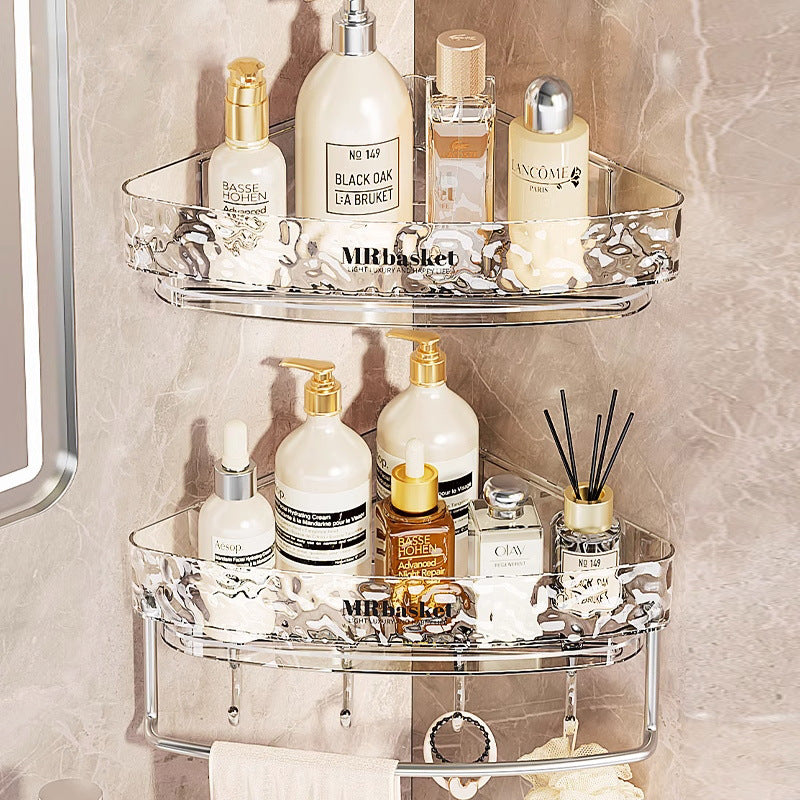 Glacier Pattern Triangular Bathroom Wall Shelf Organizer