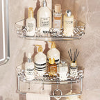 Glacier Pattern Triangular Bathroom Wall Shelf Organizer