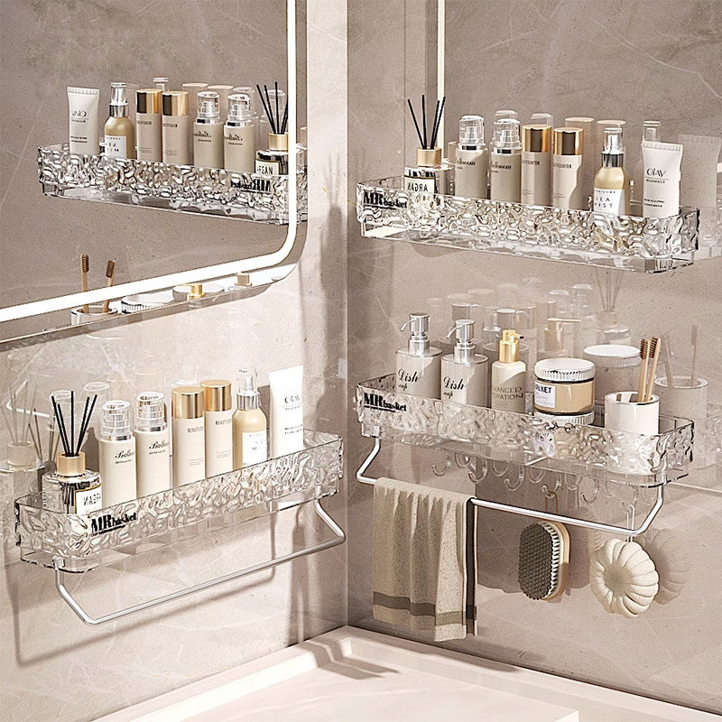 Glacier Pattern Triangular Bathroom Wall Shelf Organizer