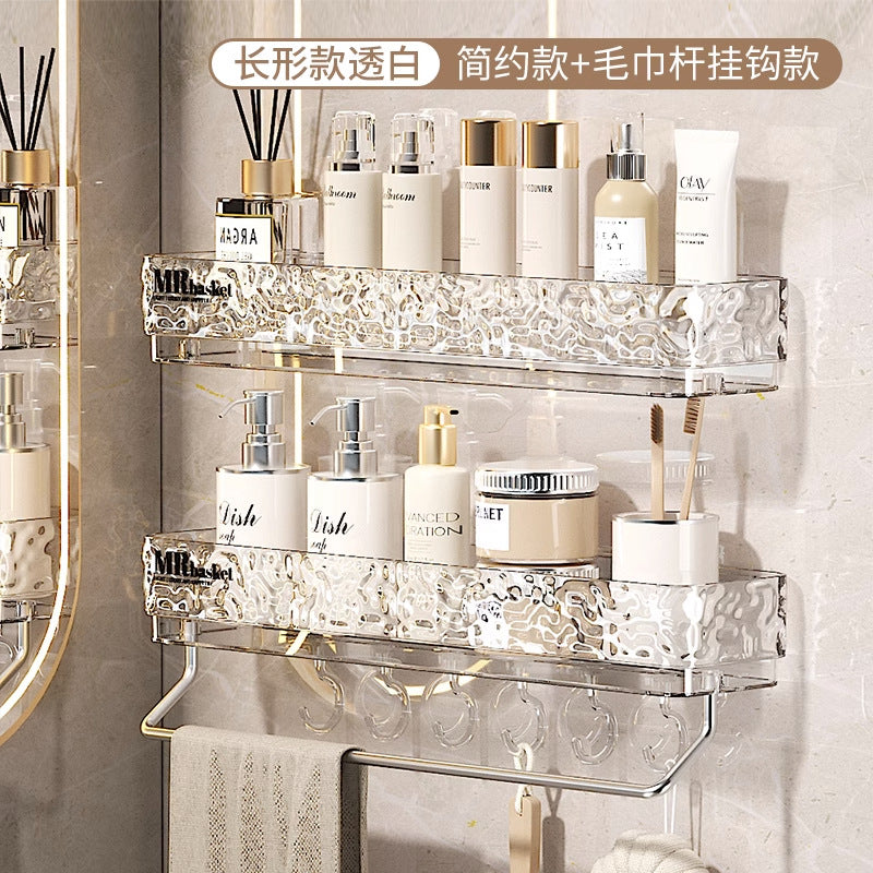 Glacier Pattern Triangular Bathroom Wall Shelf Organizer