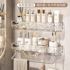 Glacier Pattern Triangular Bathroom Wall Shelf Organizer