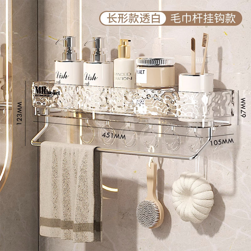 Glacier Pattern Triangular Bathroom Wall Shelf Organizer