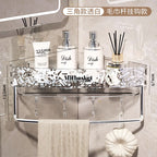 Glacier Pattern Triangular Bathroom Wall Shelf Organizer