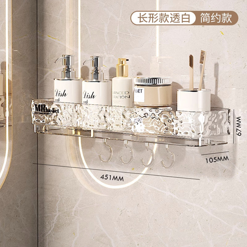 Glacier Pattern Triangular Bathroom Wall Shelf Organizer