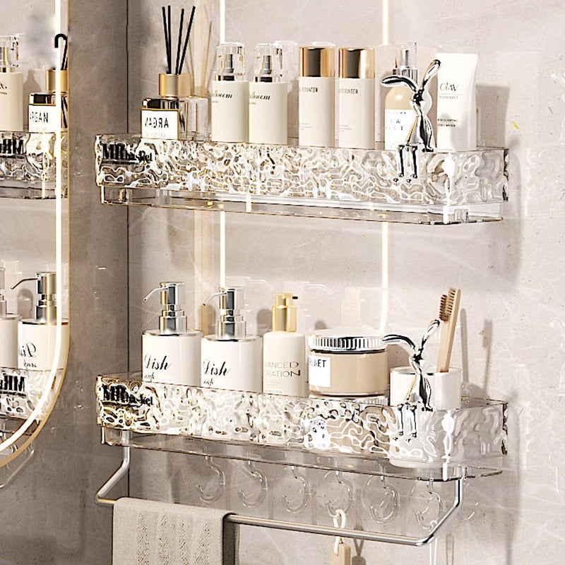 Glacier Pattern Triangular Bathroom Wall Shelf Organizer