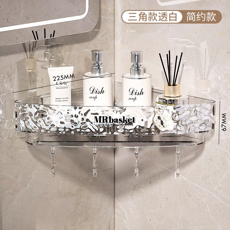 Glacier Pattern Triangular Bathroom Wall Shelf Organizer